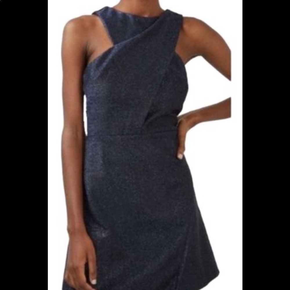 Topshop Black Purple Glitter Dress